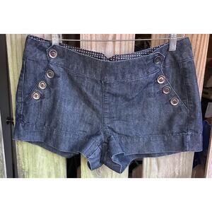 Boom Boom Jeans Sailor Shorts Navy Denim Retro Pinup Style Size 11